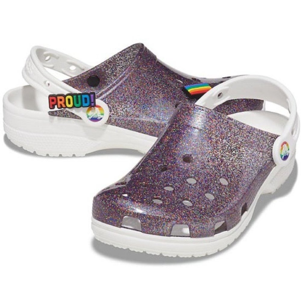 Crocs Classic Translucent Glitter Pride Clog